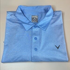 Callaway Opti Dri Golf Polo Blue Striped Size XXL